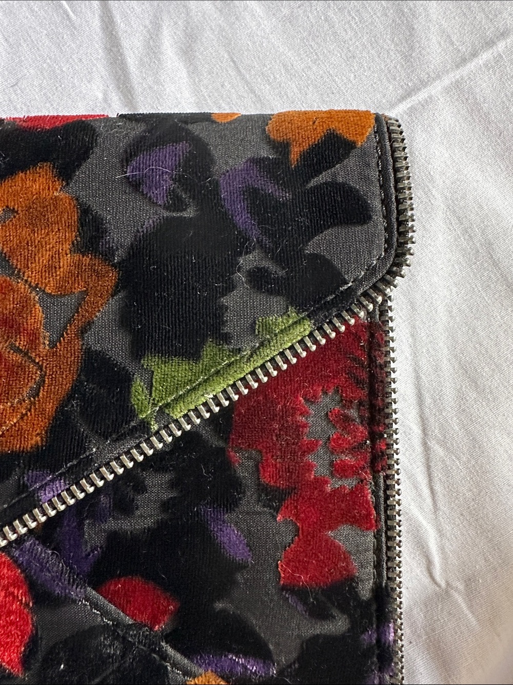 Rebecca Minkoff Floral Burnout Velvet Envelope Clutch Multicolor Zip foldover